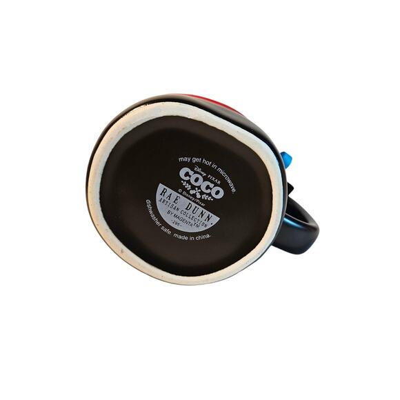 Rae Dunn Disney COCO Un Poco Loco Halloween Coffee Tea Mug Black Red - Picture 6 of 6